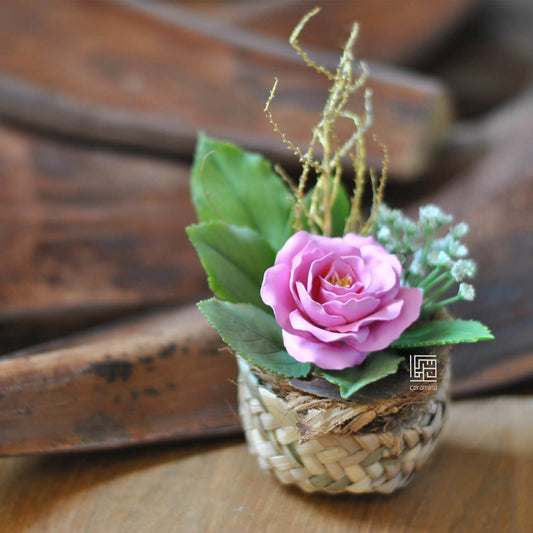 Rose in Basket (made-to-order)