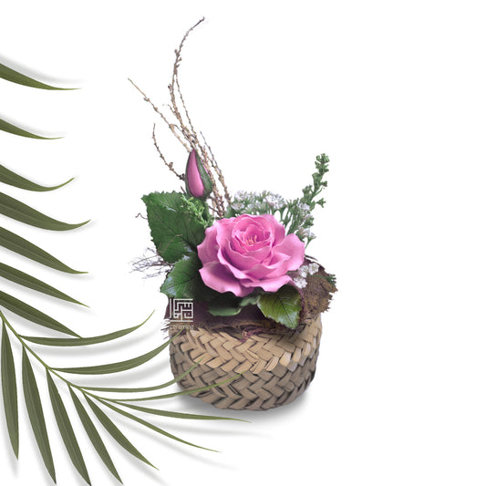 Rose in Basket (made-to-order)