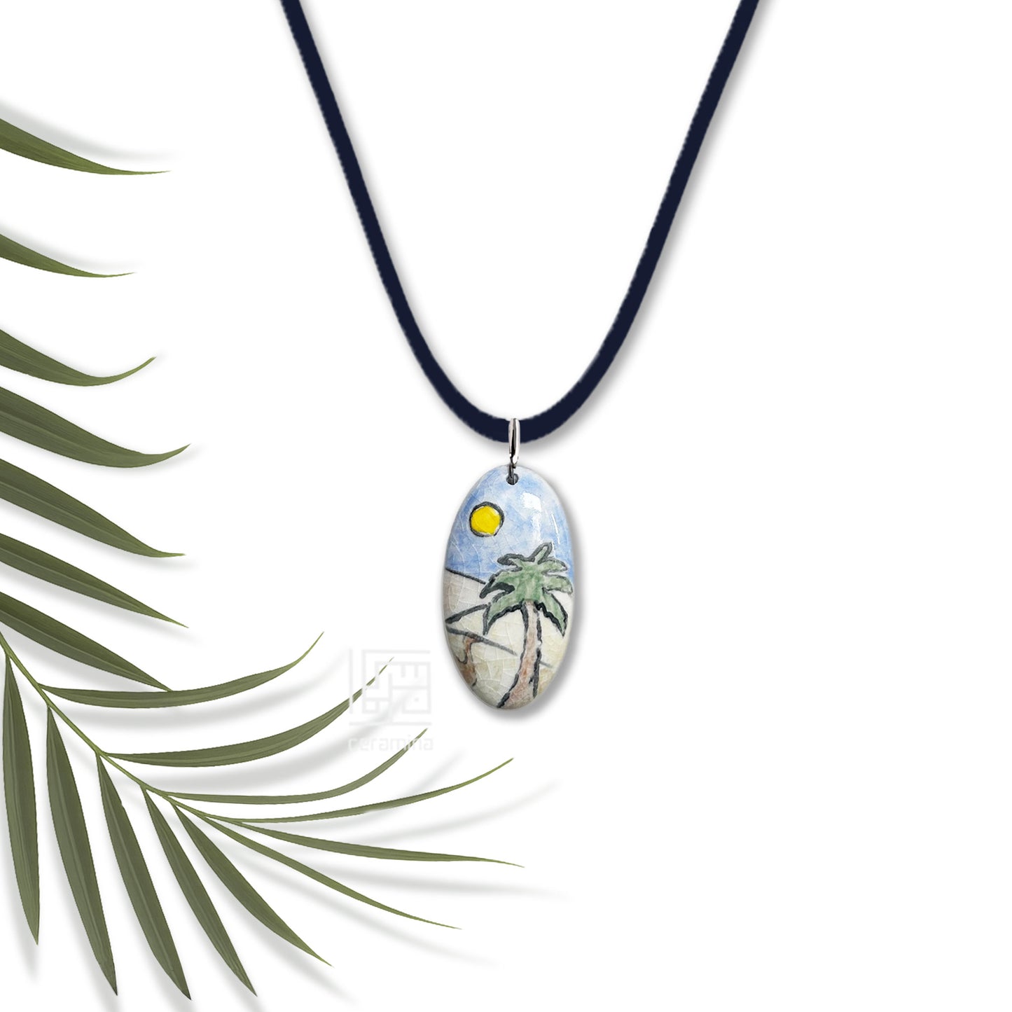 Oval Ceramic Pendant