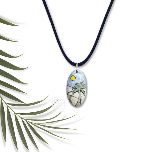 Oval Ceramic Pendant