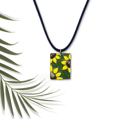 Sunflower Ceramic Pendant