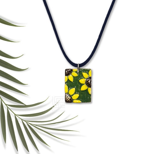 Sunflower Ceramic Pendant