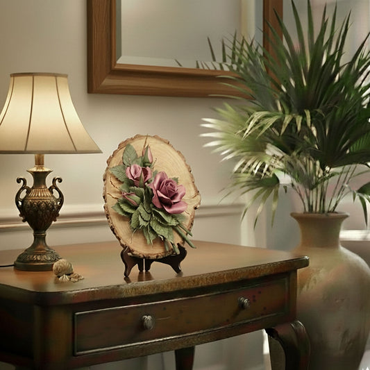 Flower Arrangement on Wood