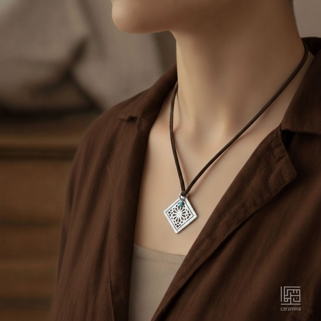 Square Ceramic Pendant